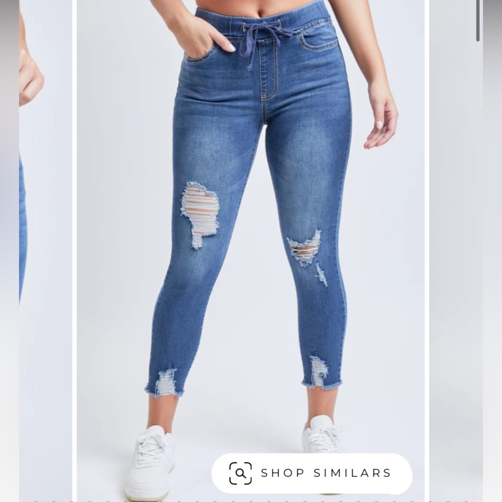 Women's Blue Distressed Jeans